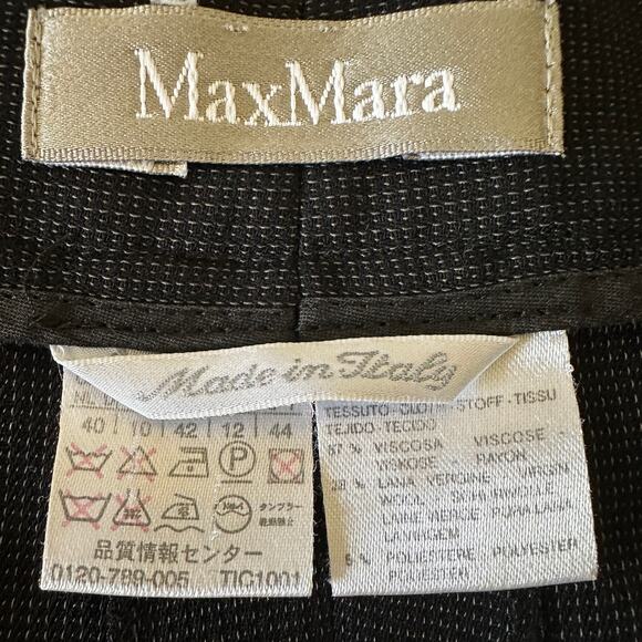 MAXMARA | Lightweight Wool Blend Wide Leg Ankle Length Trousers | Size 10 - Picture 6 of 6